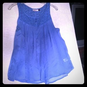 Sheer linen flowy tank